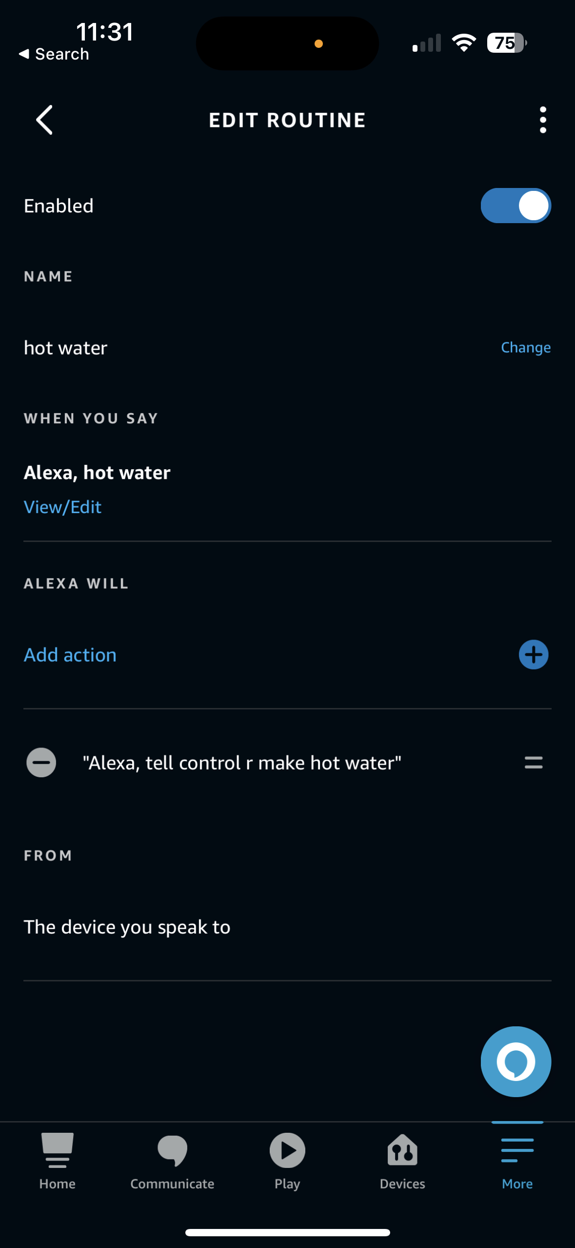 alexa routine